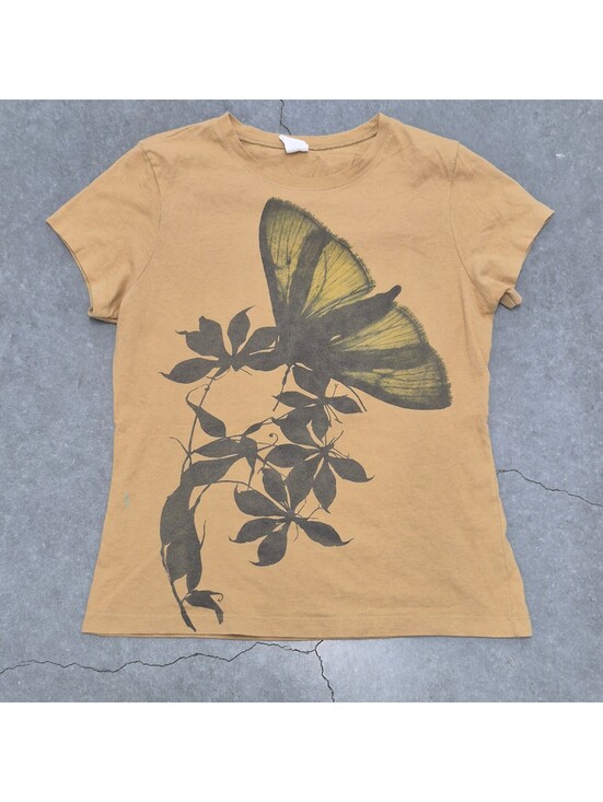 none Tops - Floral Butterfly T Shirt